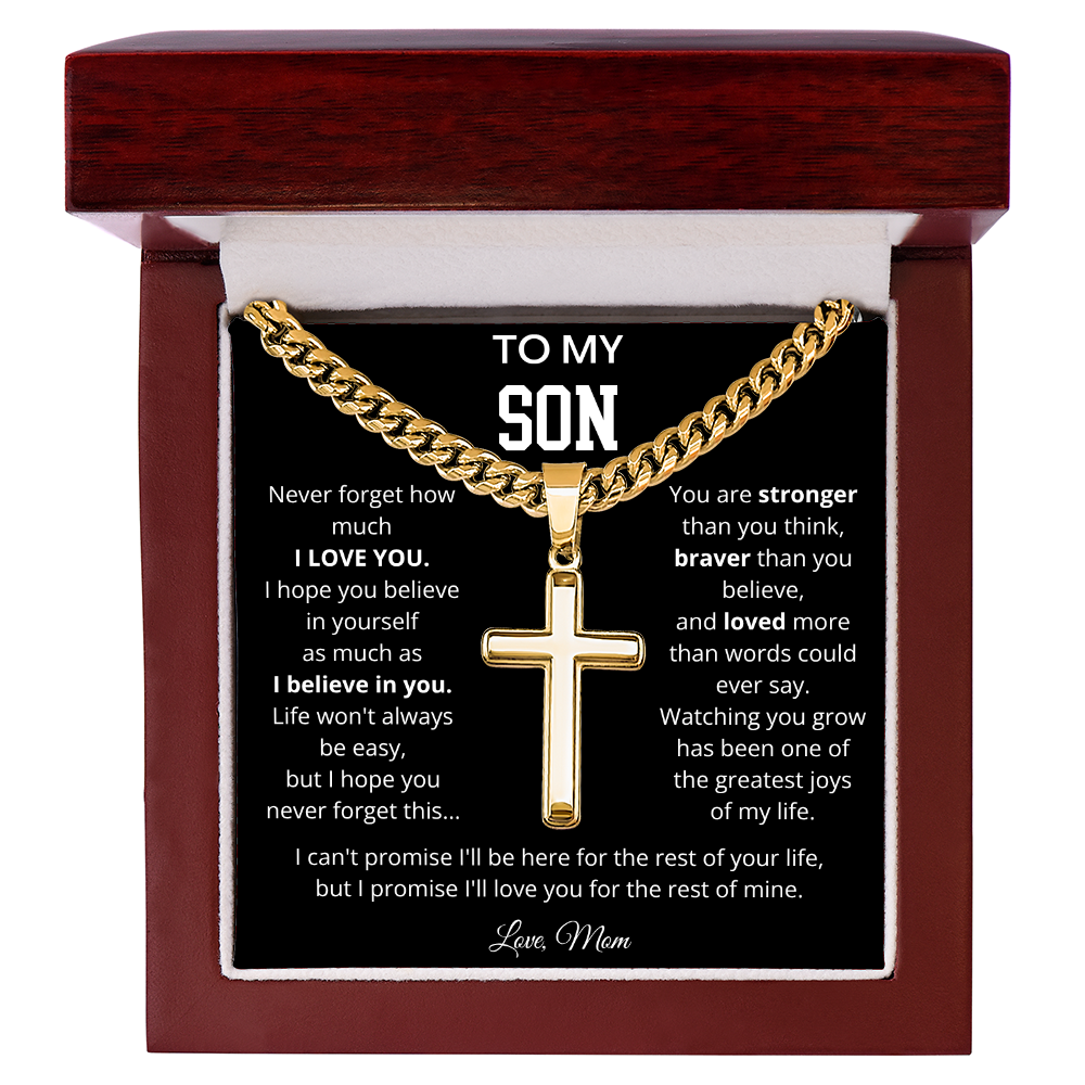 To My Son | Watching You Grow | Artisan Cross - Cuban Link Chain