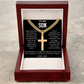 To My Son - When You Wear This Necklace - Artisan Cross With Cuban LInk Chain