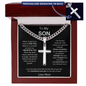 To My Son | Always Remember | Personalized Cross - Cuban Link Chain