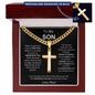 To My Son | Always Remember | Personalized Cross - Cuban Link Chain