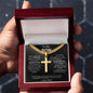 To My Son | Always Remember | Personalized Cross - Cuban Link Chain