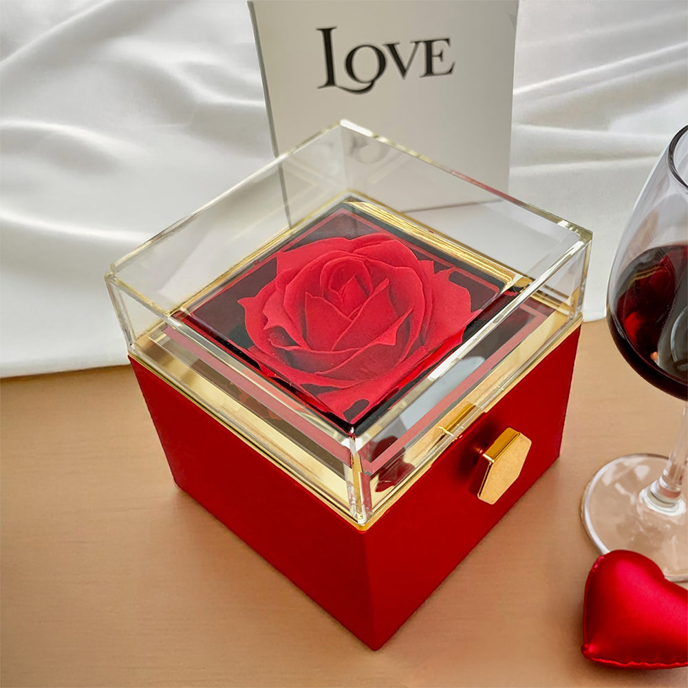 To My Beautiful Girlfriend - Forever Love Necklace With Rotating Rose Gift Box