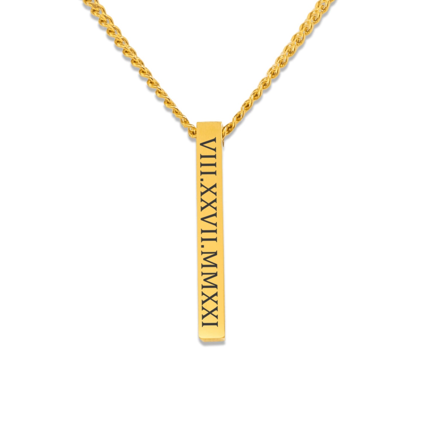 Cuban 3D Bar Necklace