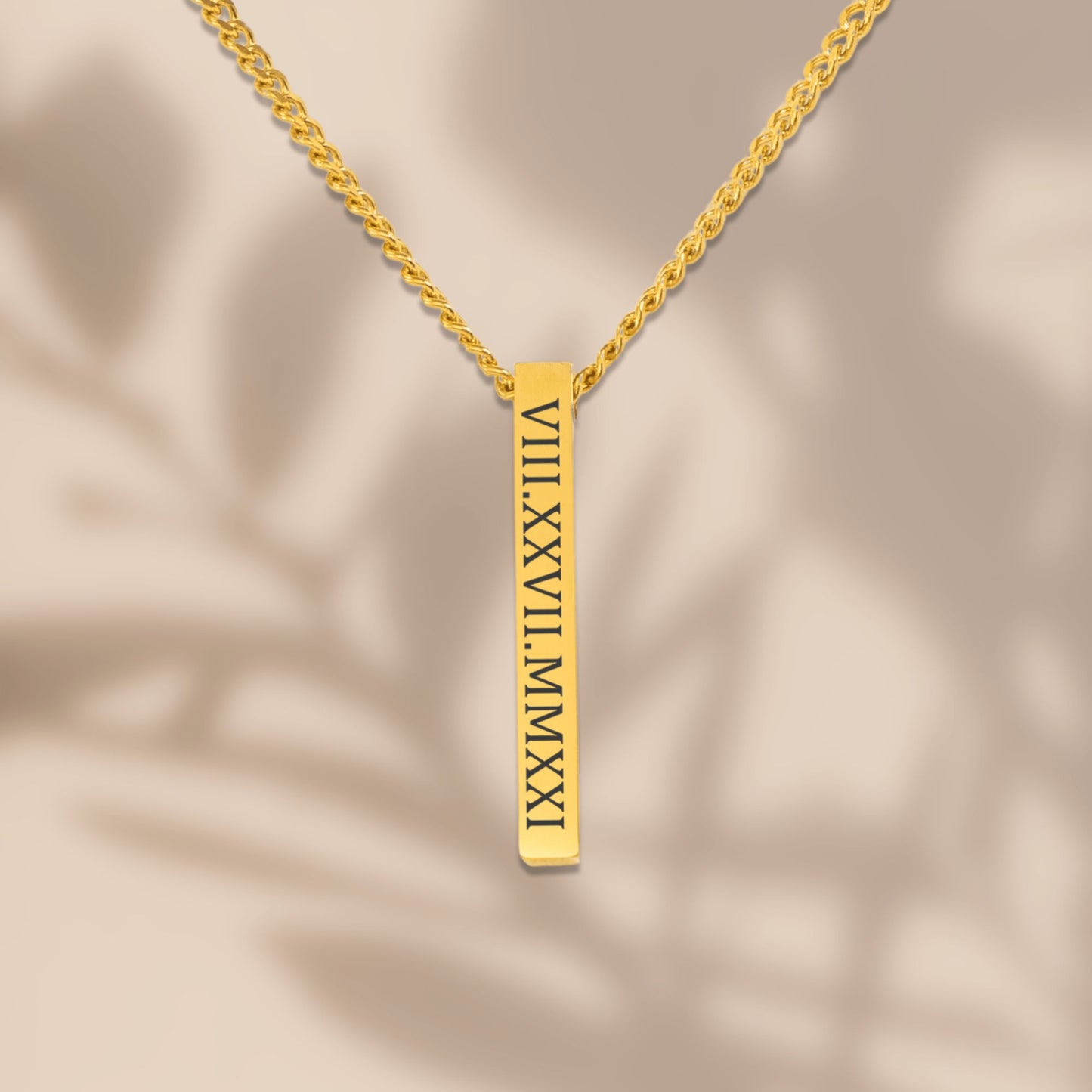 To My Son - Never Forget - Cuban 3D Bar Necklace