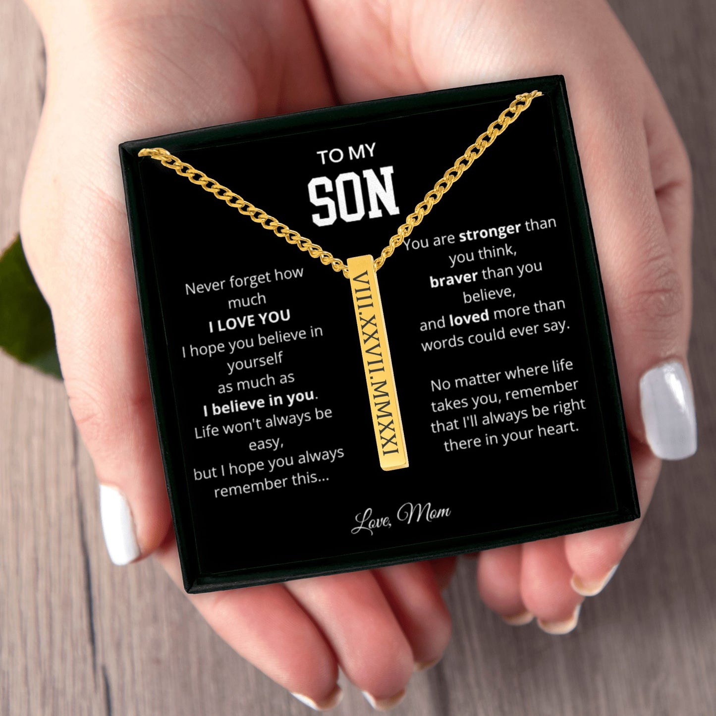 Cuban 3D Bar Necklace