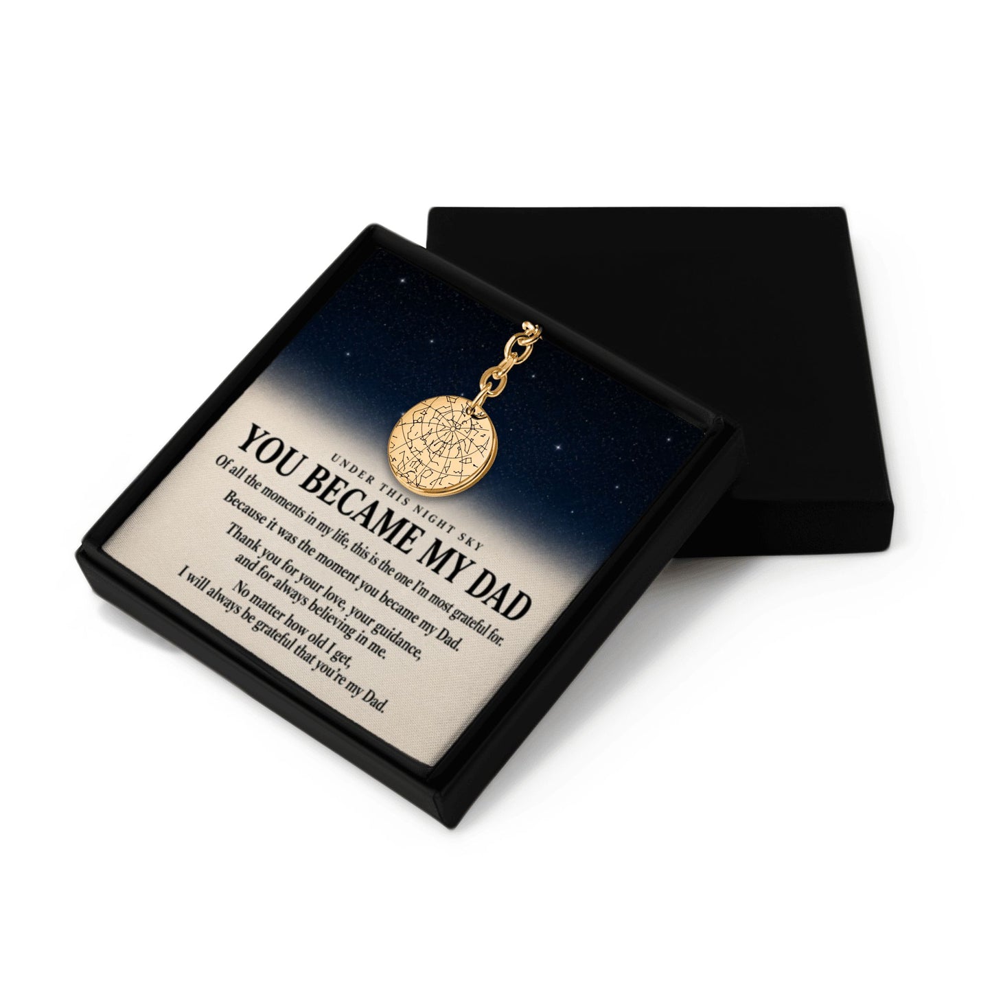 Under This Night Sky I'm Grateful that you're My Dad - Star Map Coin Keychain