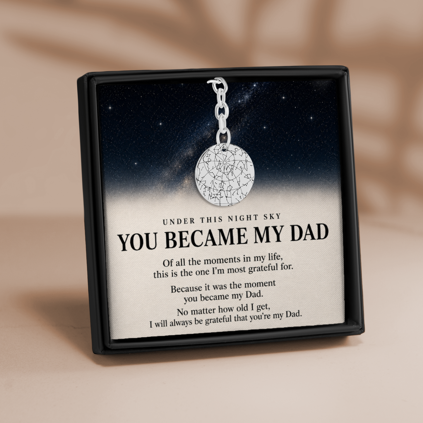 Under This Night Sky You Became My Dad - Star Map Coin Keychain