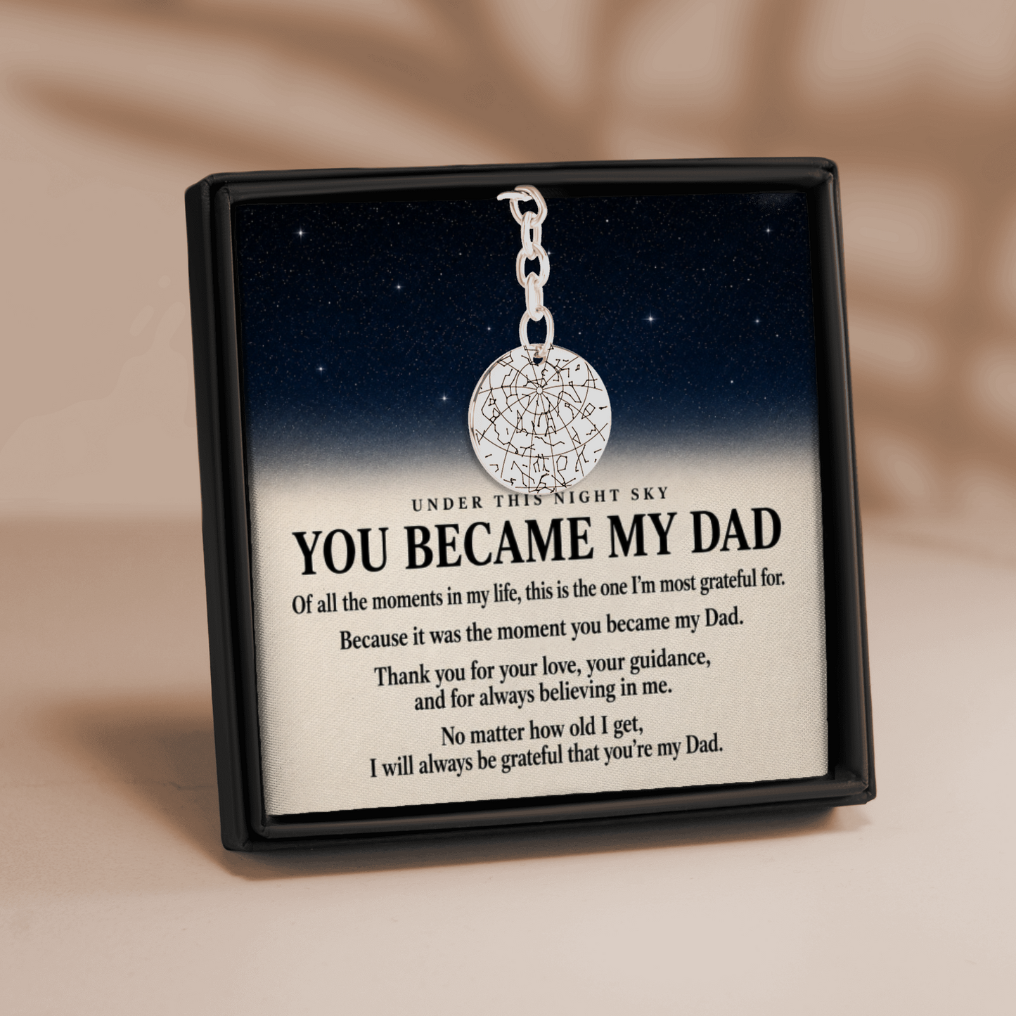 Under This Night Sky I'm Grateful that you're My Dad - Star Map Coin Keychain