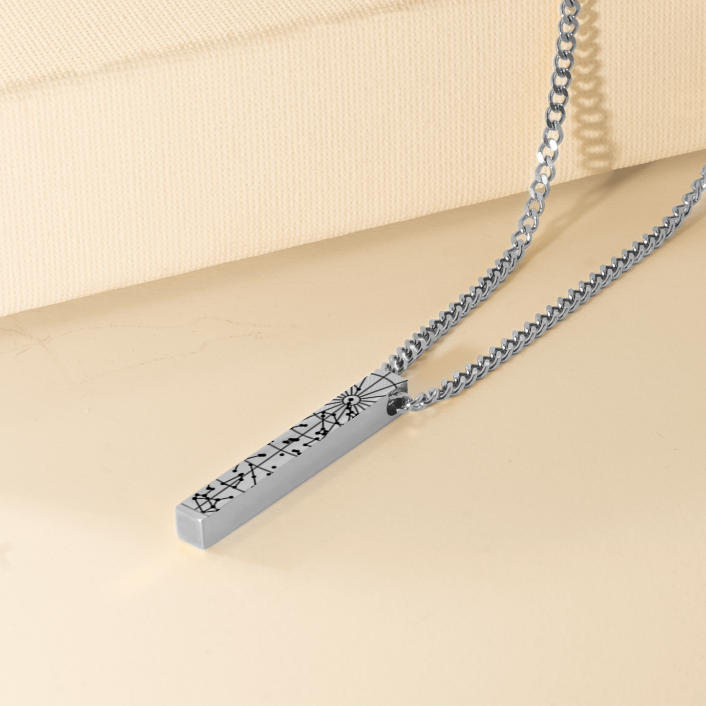 To Amazing Son | In Your Heart | Star Map Cuban 3D Bar Necklace