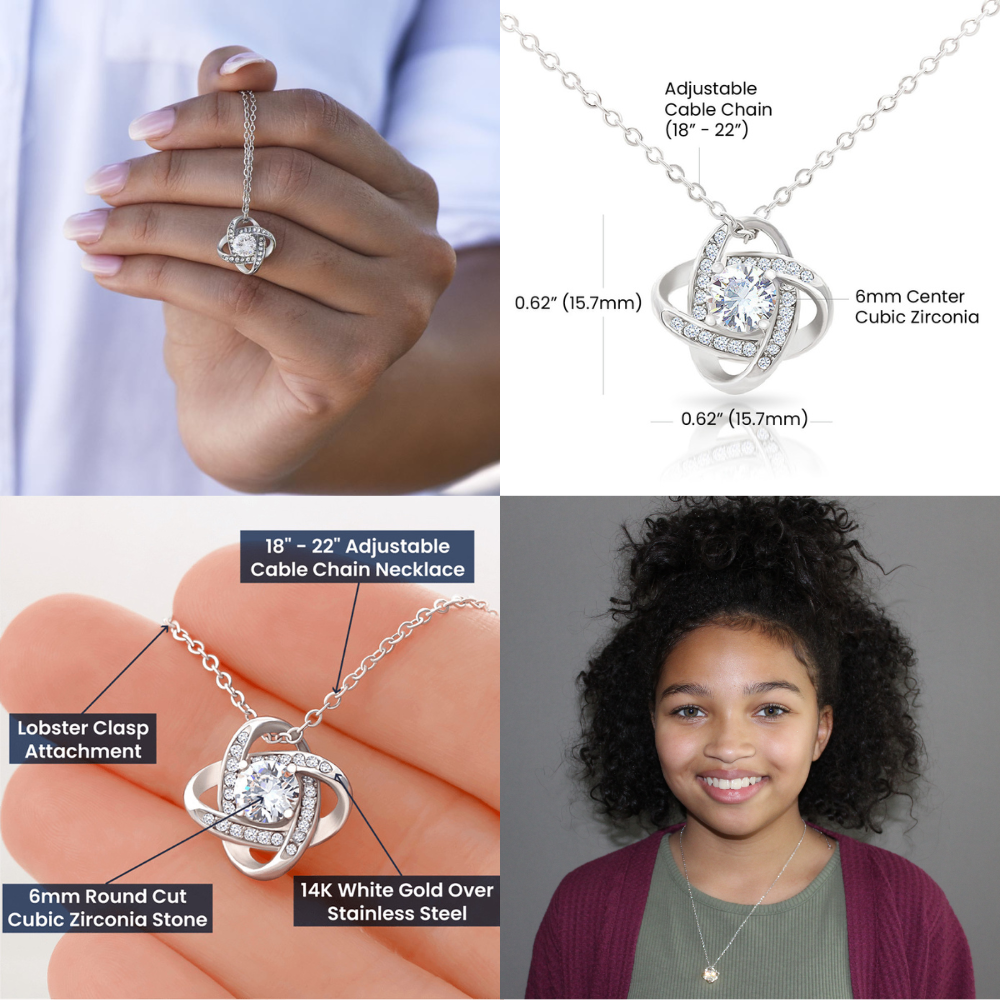 No Rain, No Flowers - I Hope You Believe In Your Self - Love Knot with Rotating Rose Gift Box