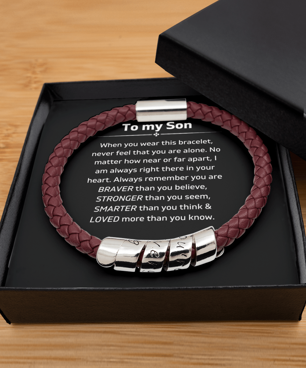 To My Son - When You Wear This Bracelet - Vegan Leather Bracelet