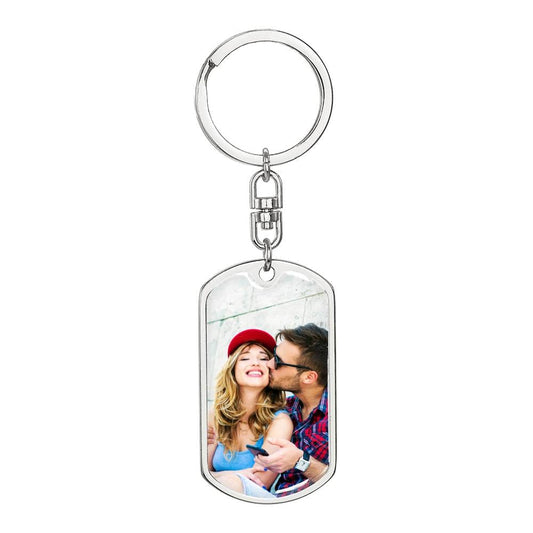 Personalized Engraved Keychain - Graphic Dog Tag Keychain