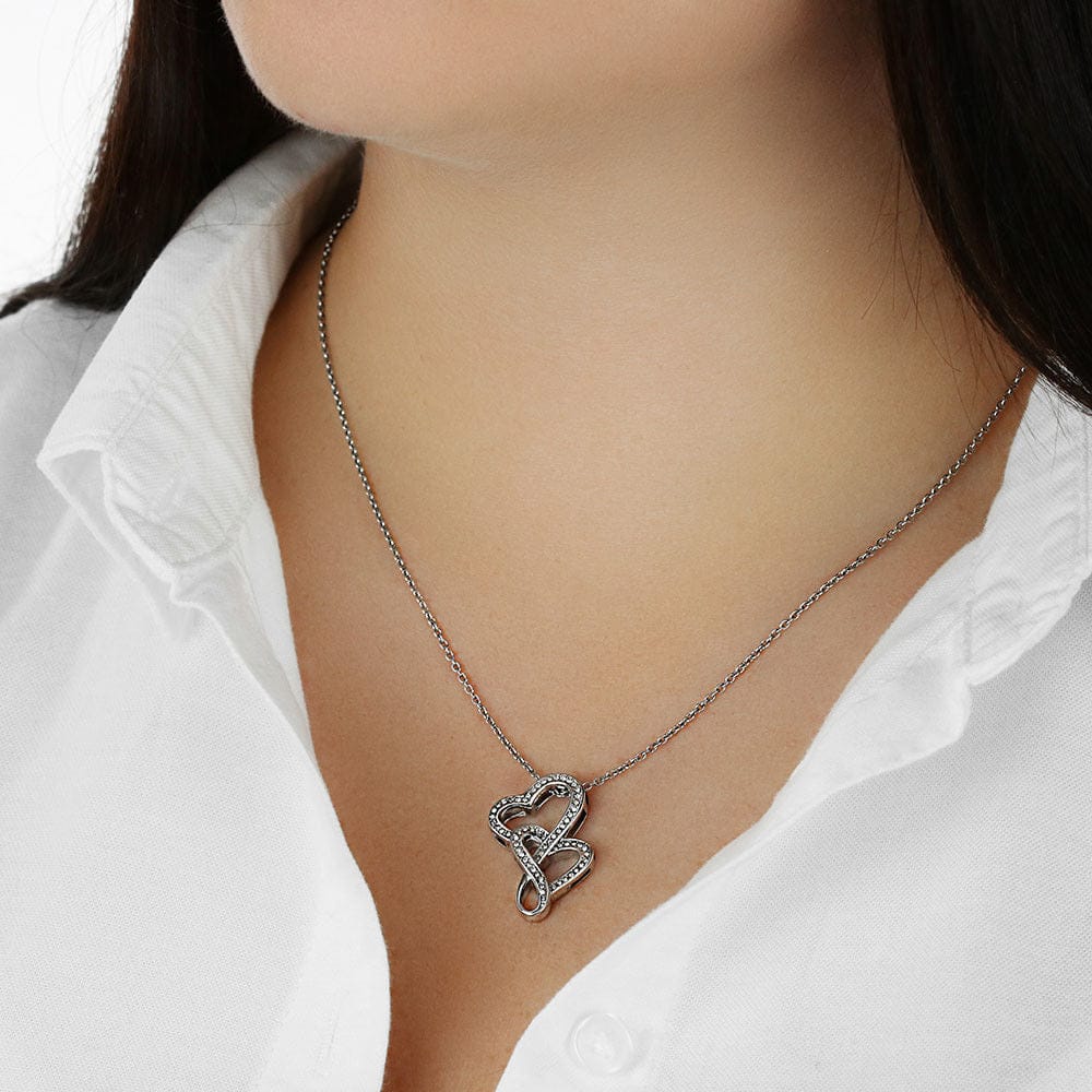 To The World's Best Fire Wife - Double Hearts Necklace