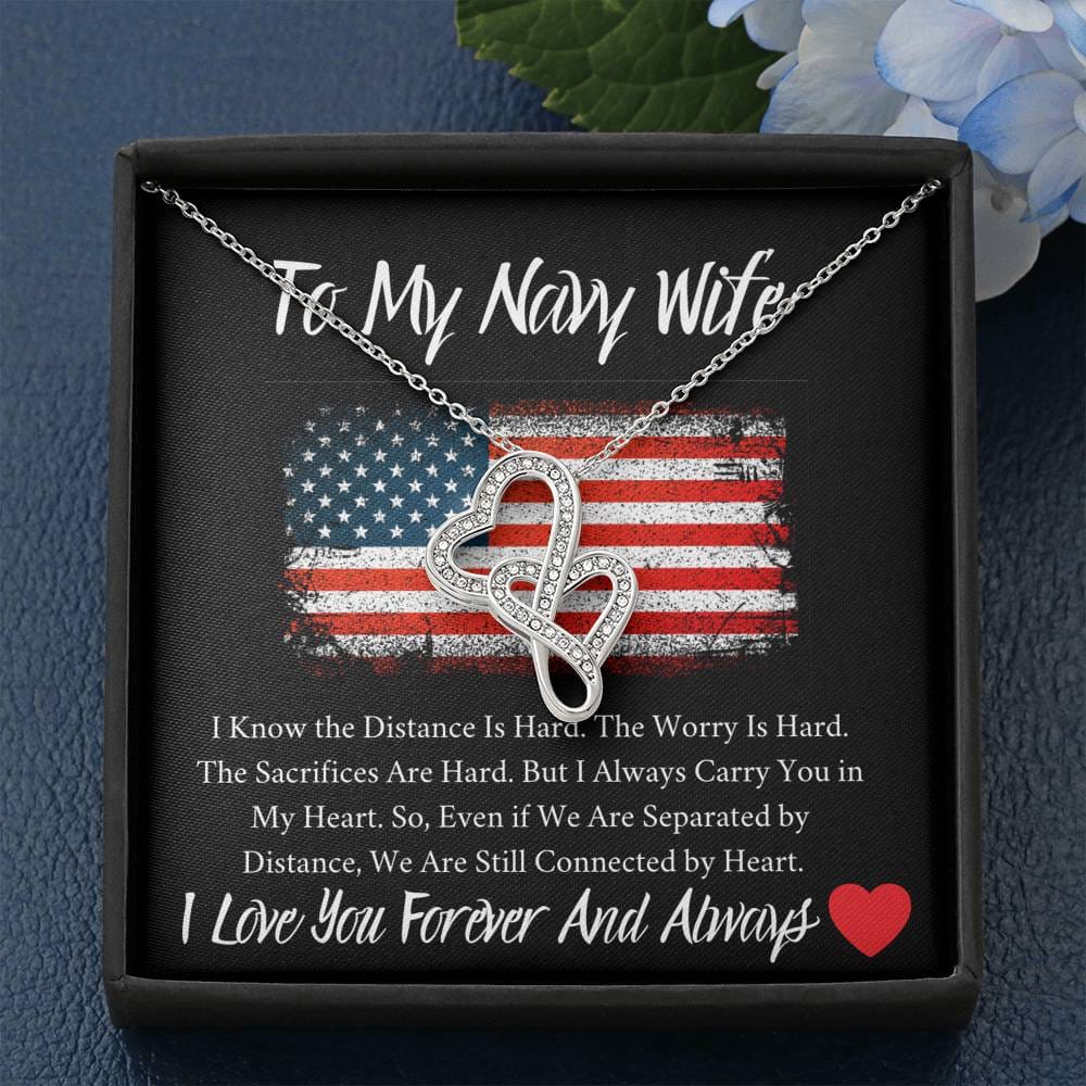 To My Navy Wife - I Love You Forever And Always - Love Knot Necklace
