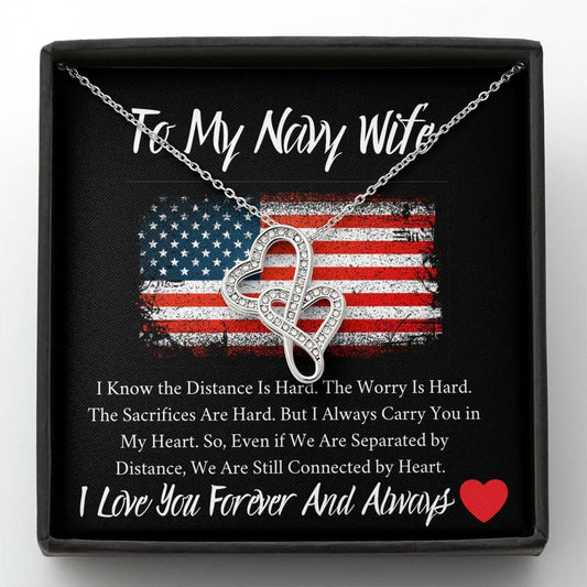 To My Navy Wife - I Love You Forever And Always - Love Knot Necklace