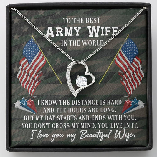 To The Best Army Wife In The World - Forever Love Necklace