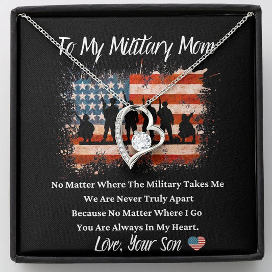 To My Military Mom - No Matter - Forever Love Necklace