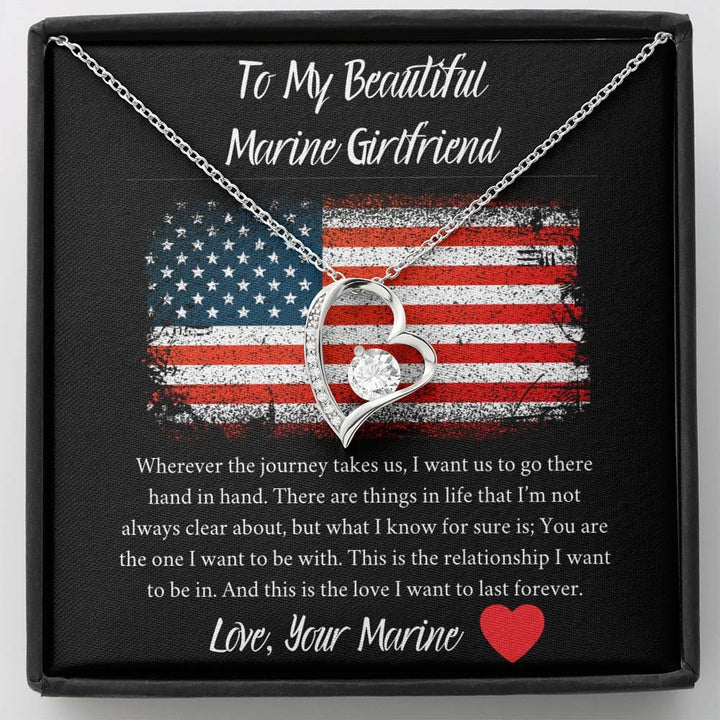 To My Beautiful Marine Girlfriend Wherever The Journey Takes Us Forever Love Necklace