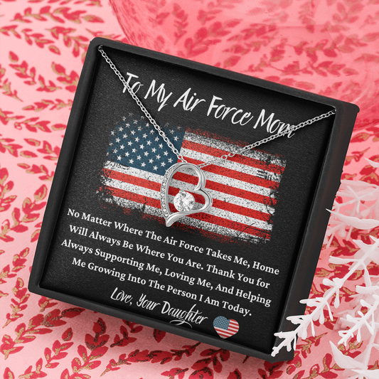 To My Air Force Mom - No Matter - Forever Love Necklace