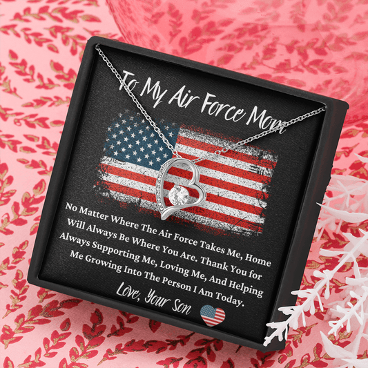 To My Air Force Mom - No Matter - Forever Love Necklace