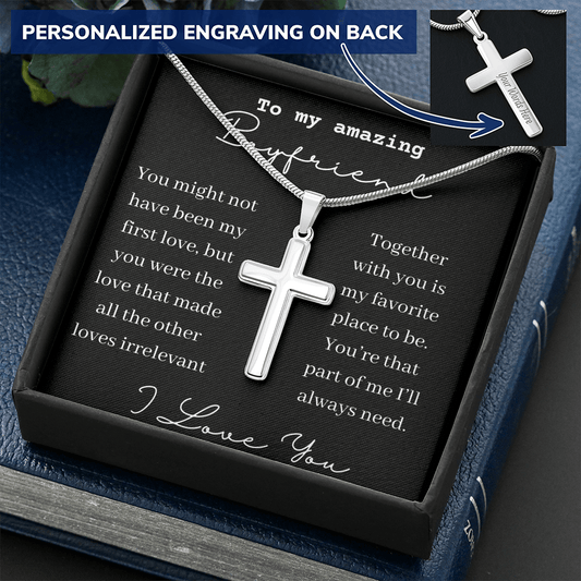 To My Amazing Boyfriend - I Love You - Personalized Cross Necklace