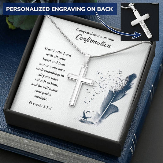 Congratulations On Your Confirmation - Personalized Cross Necklace
