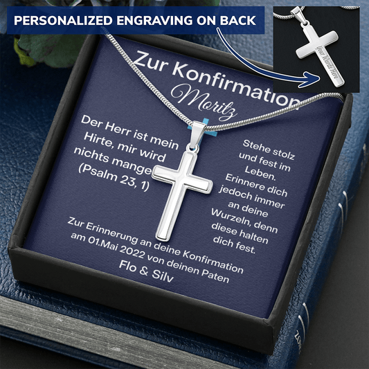 Zur Konfirmation - Personalized Cross Necklace
