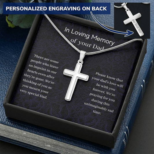 In Loving Memory Of Your Dad - Personalized Cross Necklace