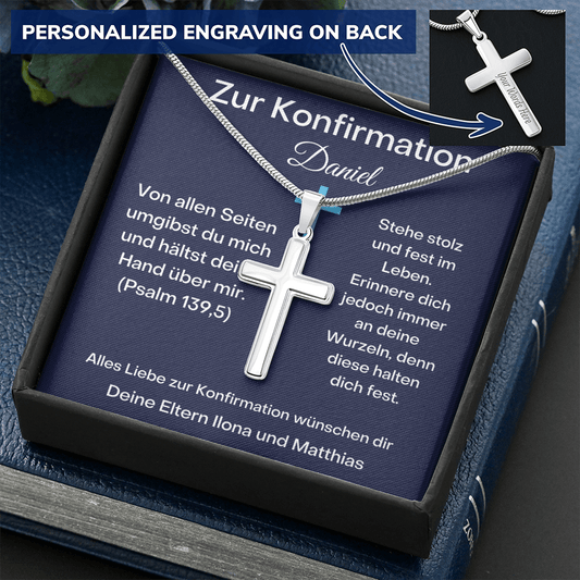 Zur Konfirmation - Personalized Cross Necklace
