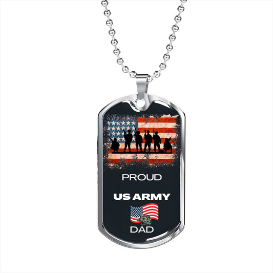 Proud US ARMY Dad - Military Chain Necklace