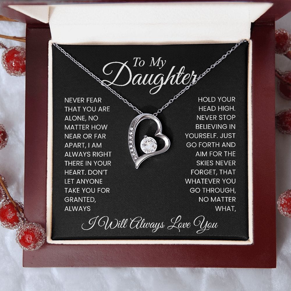 To My Daughter - Never Fear - Forever Love Necklace