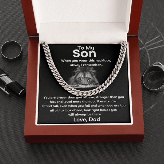 To My Son - When You Wear This Necklace Always Remember - Cuban Link Chain Necklace