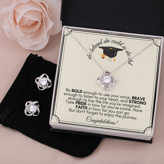 She Believed -Love Knot Earring & Necklace Set