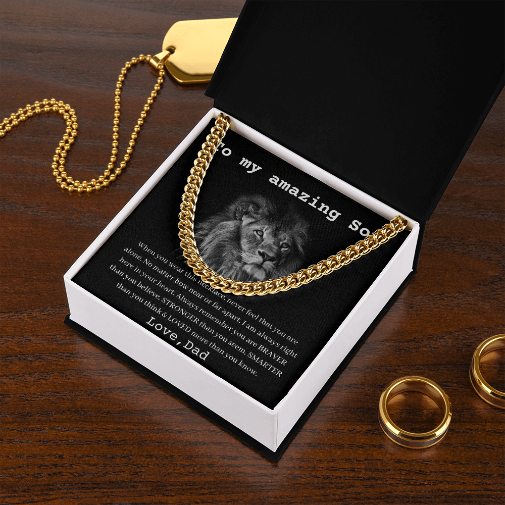 To My Amazing Son From Dad - Cuban Link Chain 18"-22"