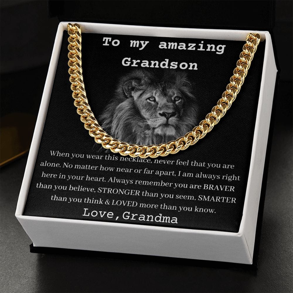 To My Amazing Grandson From Grandma - Cuban Chain Link