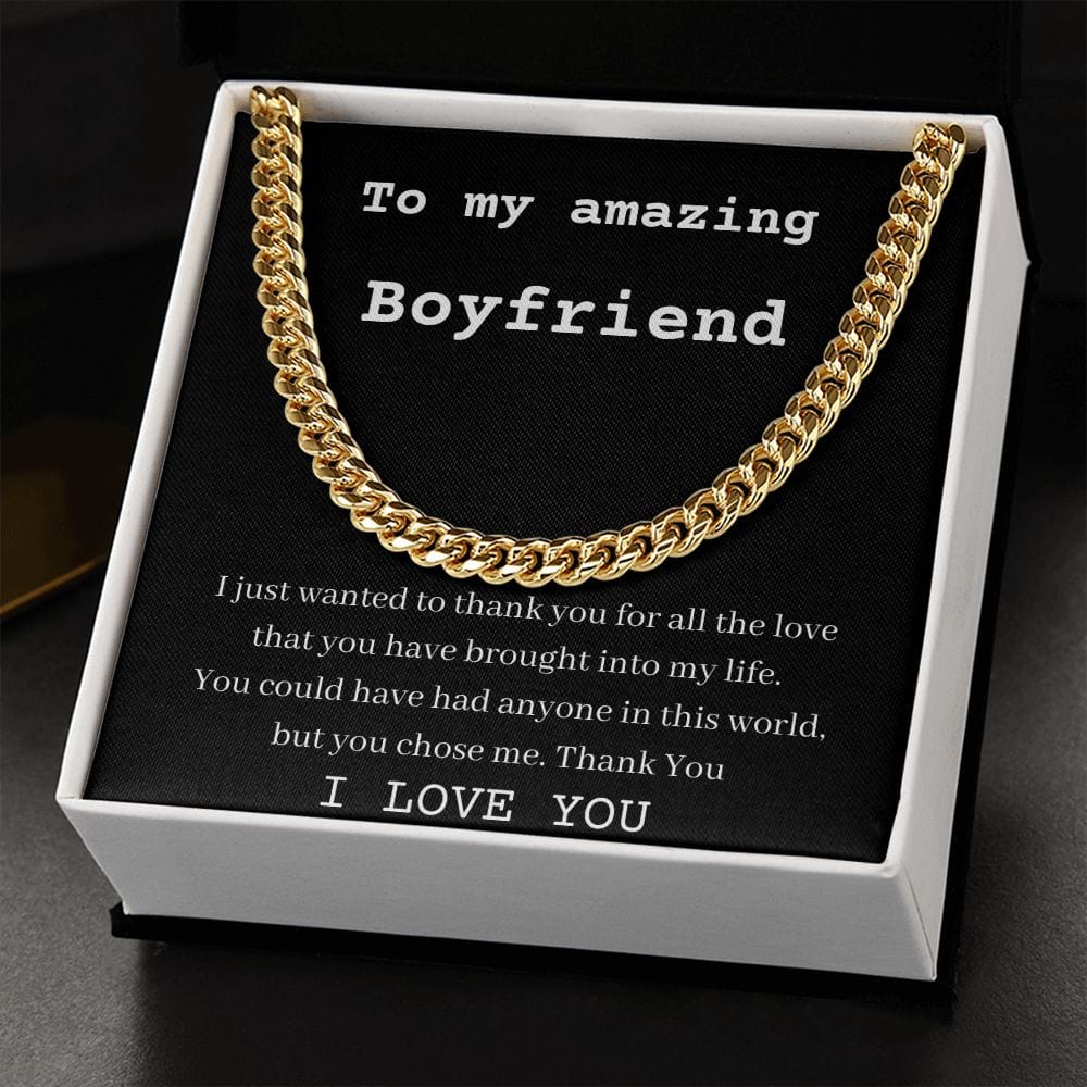 To My Amazing Boyfriend - Cuban Chain Necklace