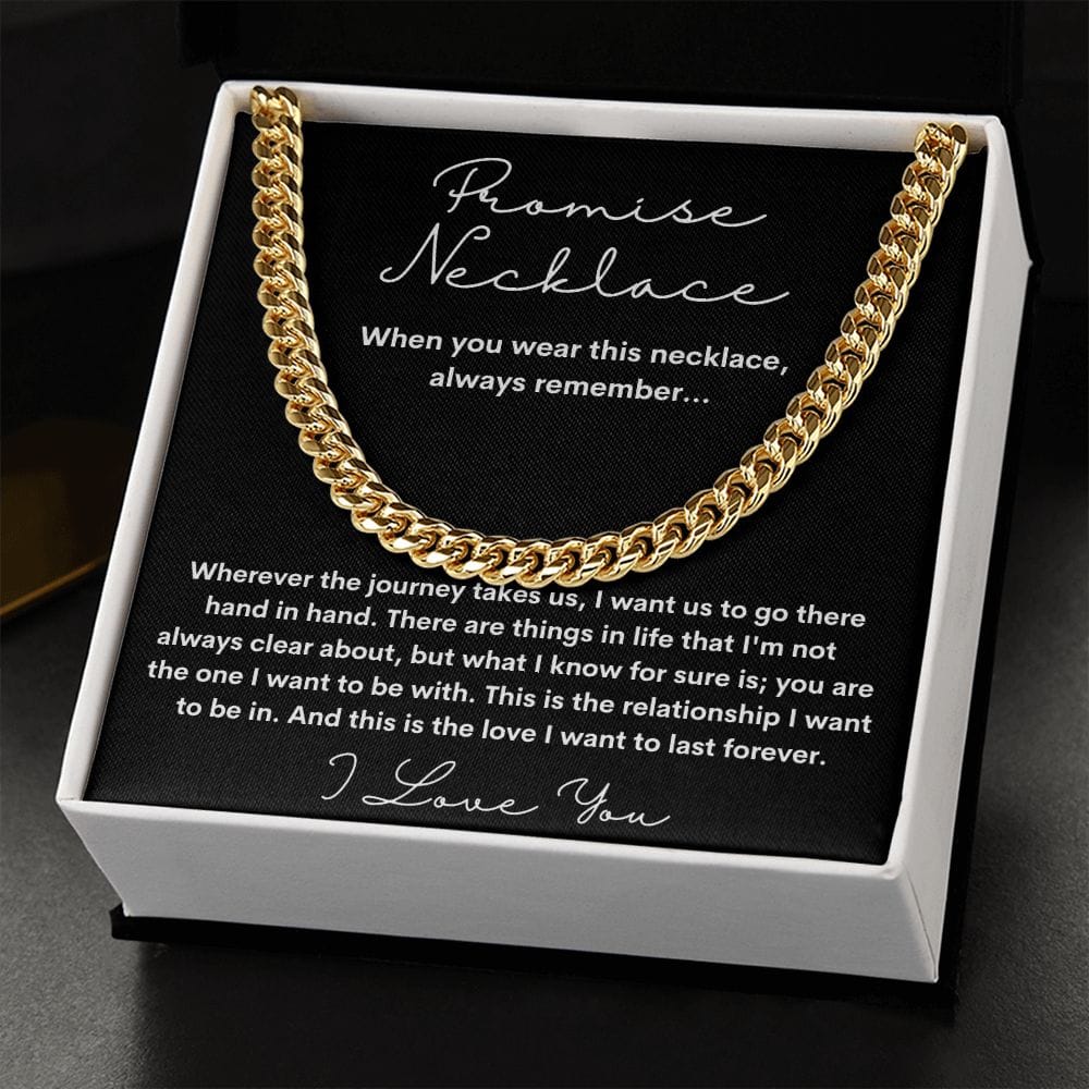 Promise Necklace - Wherever The Journey Takes Us - Cuban Link Chain
