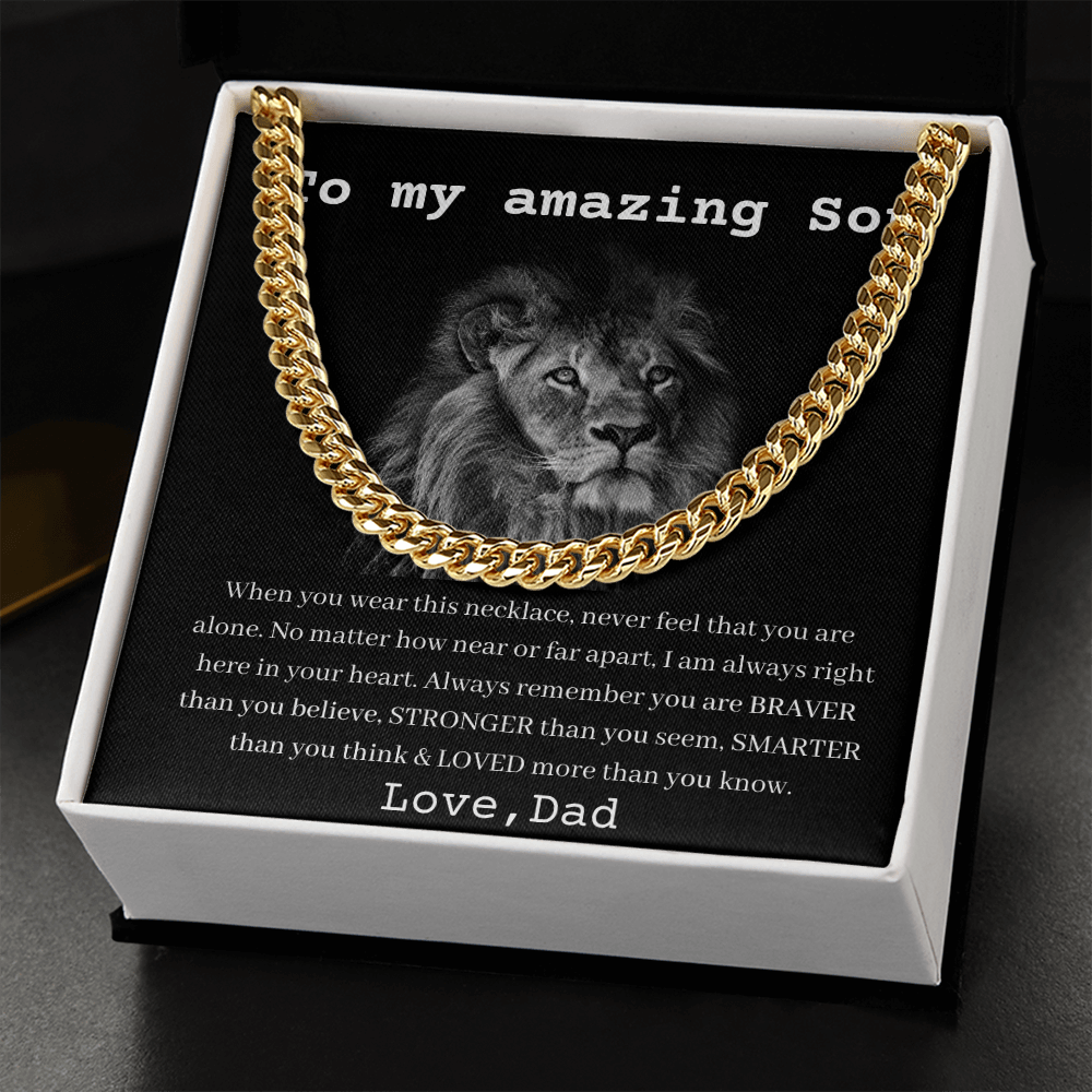 To My Amazing Son From Dad - Cuban Link Chain 18"-22"