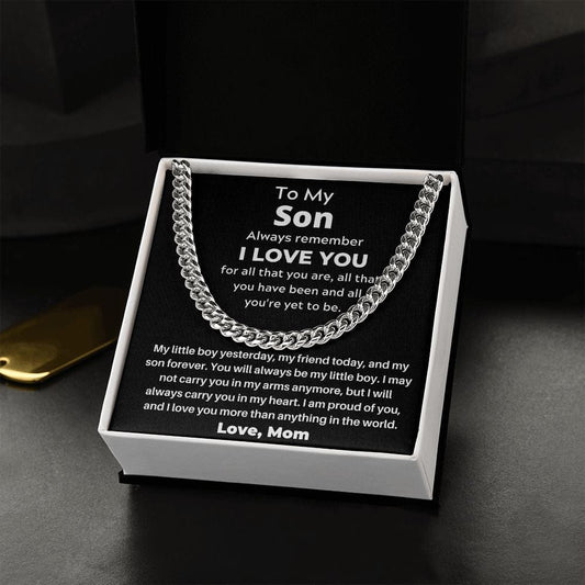 To My Son - My Little Boy Yesterday - Cuban Chain Necklace