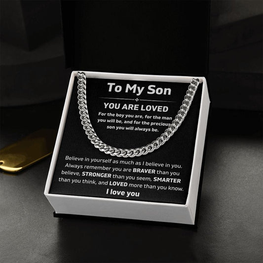 To My Son - I Love You - Cuban Chain Link
