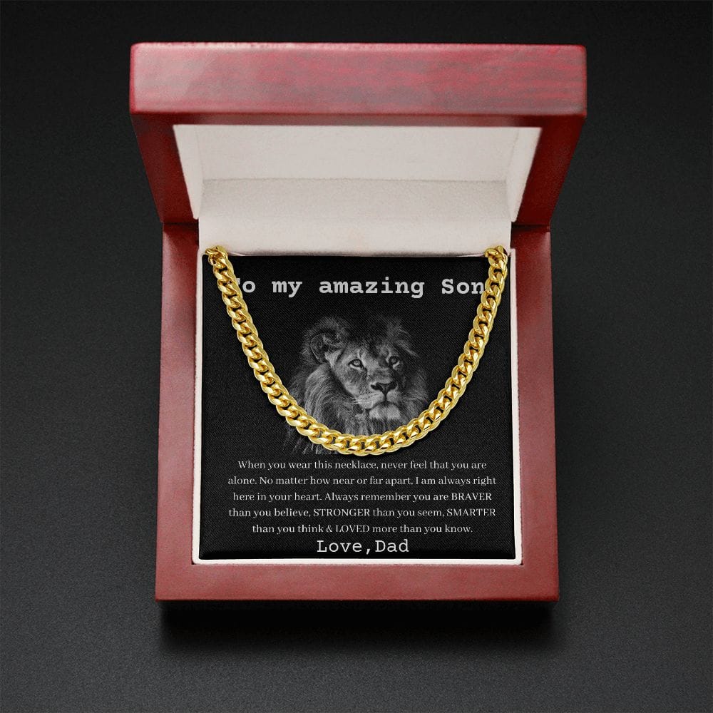 To My Amazing Son From Dad - Cuban Link Chain 18"-22"