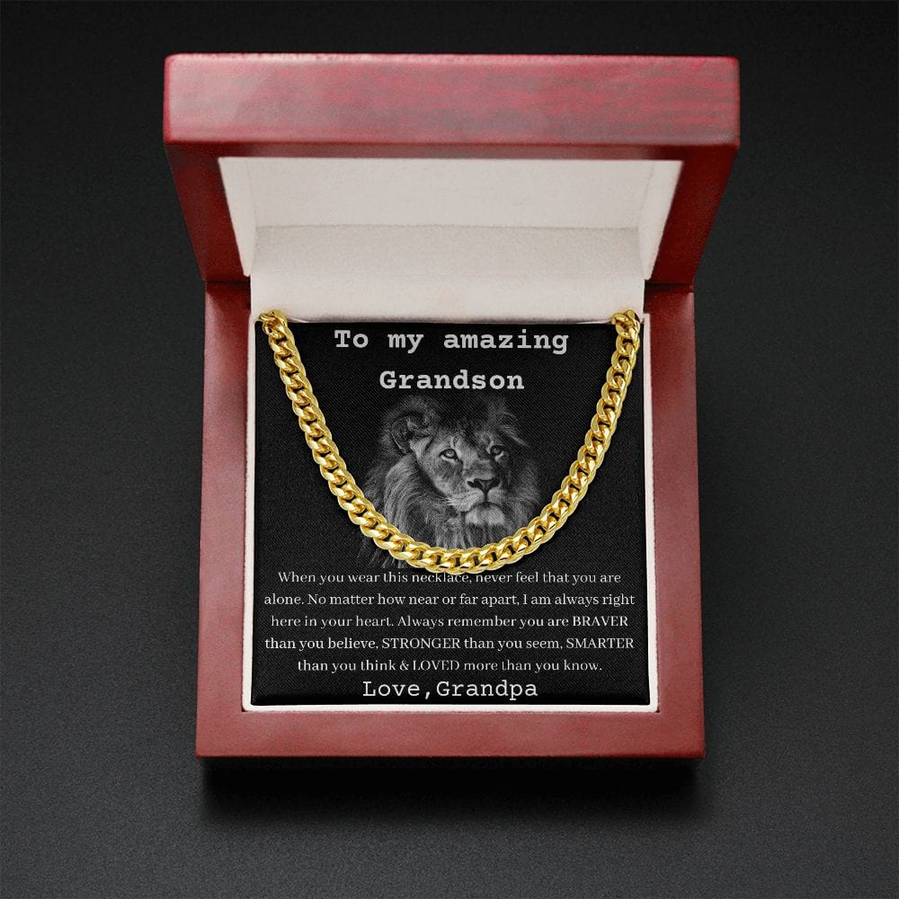 To My Amazing Grandson From Grandpa - Cuban Chain Link