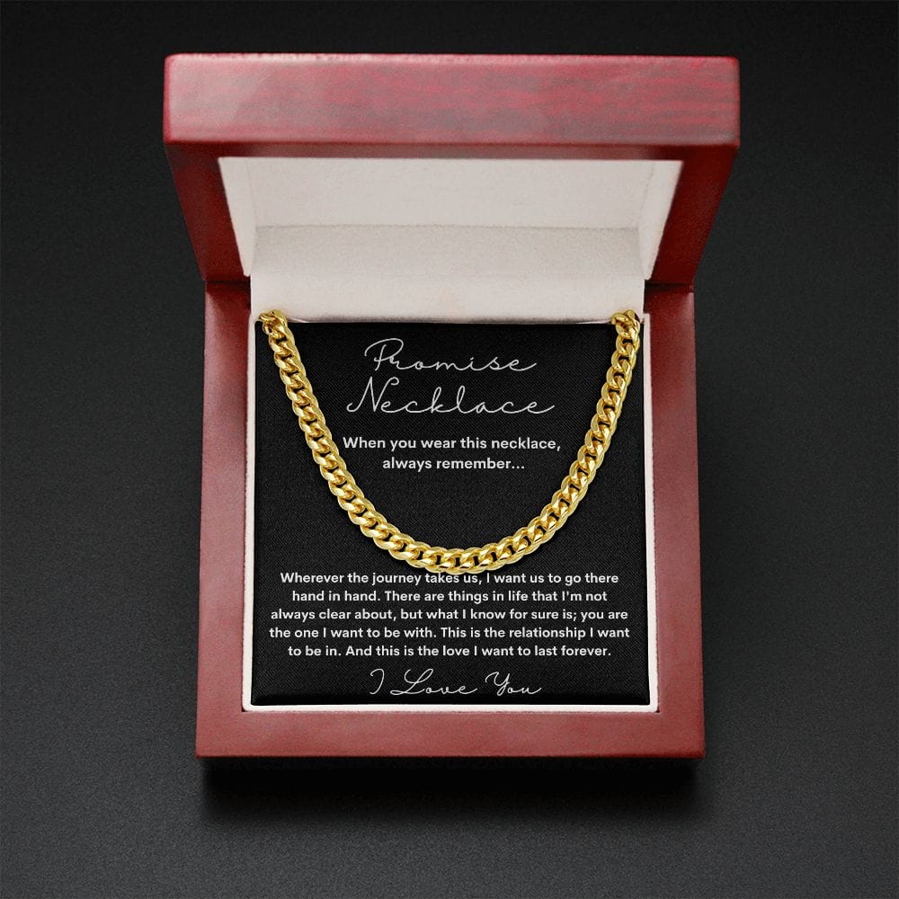 Promise Necklace - Wherever The Journey Takes Us - Cuban Link Chain