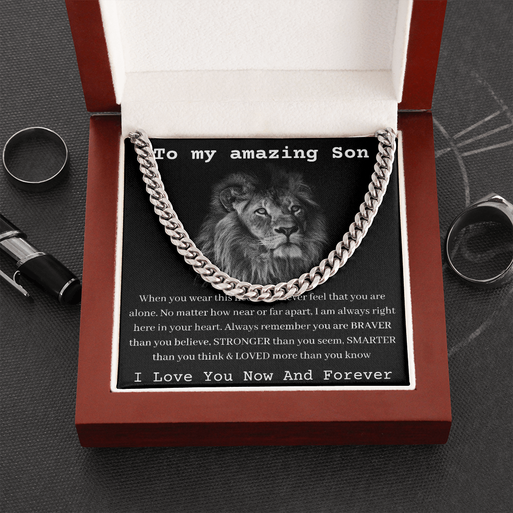 To My Amazing Son - I Love You Now And Forever - Cuban Link Chain