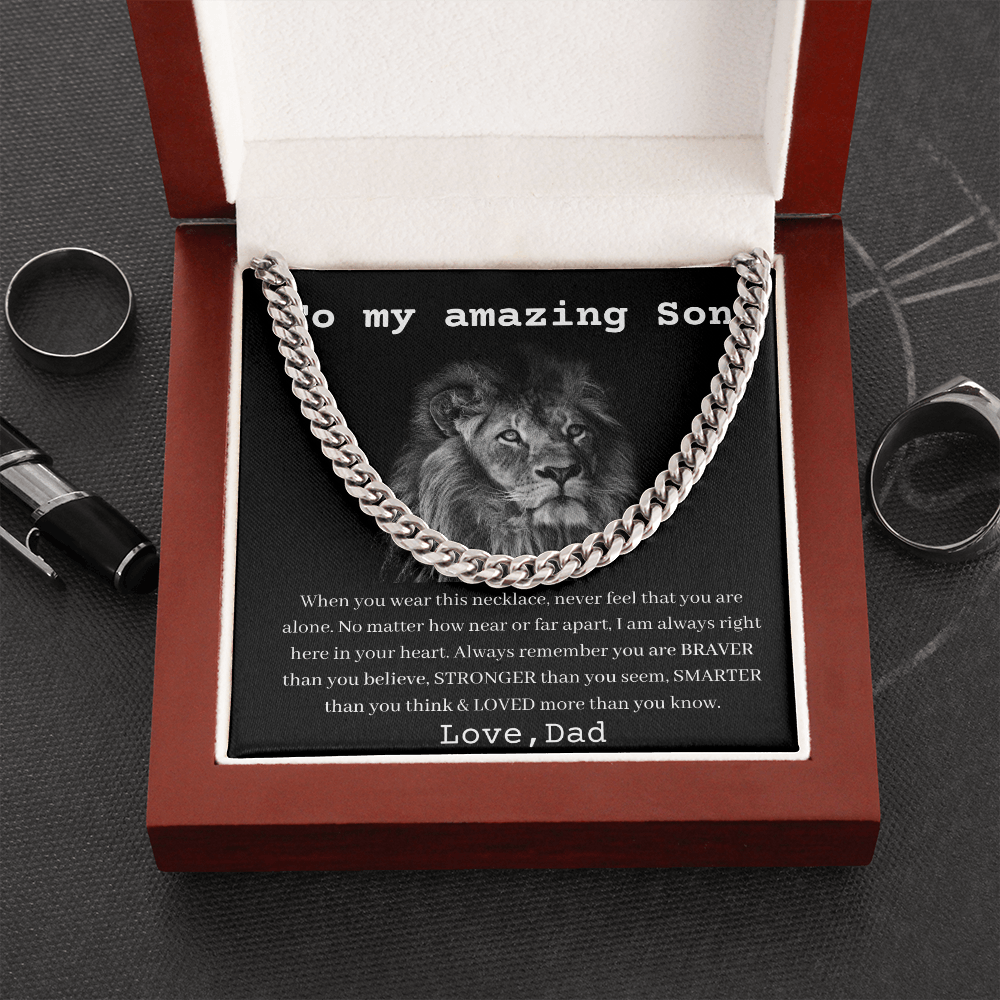 To My Amazing Son From Dad - Cuban Link Chain 18"-22"