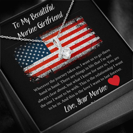 To My Beautiful Marine Girlfriend - Wherever The Journey - Alluring Beauty Necklace