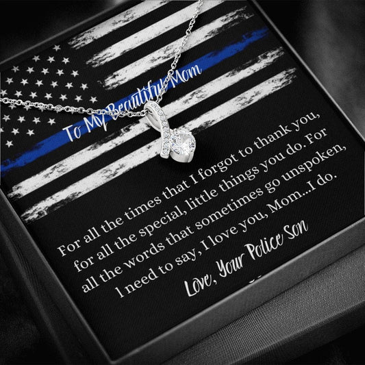 To My Beautiful Mom - Love Your Police Son - Alluring Beauty Necklace