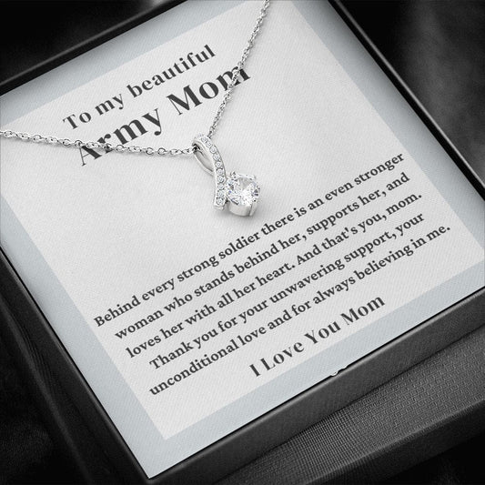 To My Beautiful Army Mom - Alluring Beauty Necklace