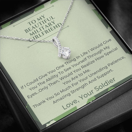 To My Beautiful Military Girlfriend - If I Could - Alluring Beauty Necklace