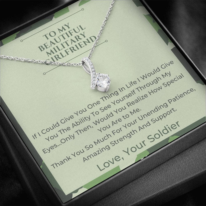 To My Beautiful Military Girlfriend - If I Could - Alluring Beauty Necklace